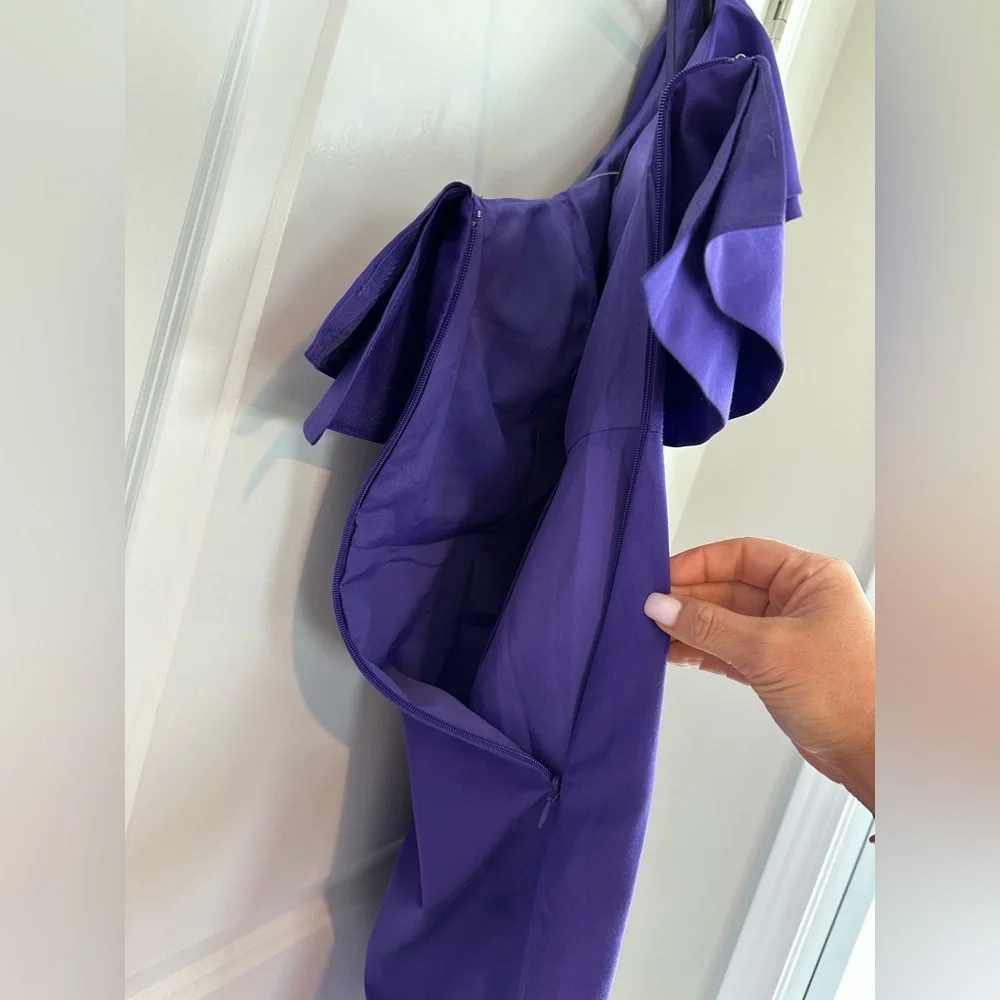 J. Crew Women’s Ruffle One Shoulder Dress Purple NWT Size 8